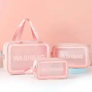 Trousse de toilette imperméable 3 pièces transparente et étanche