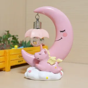 Veilleuse licorne et lune pour chambre d’enfant