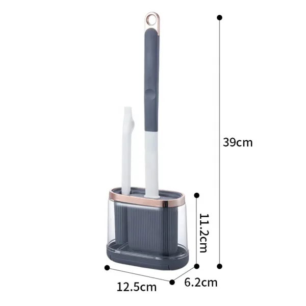 Brosse de toilette en silicone 2 en 1 avec pince intégrée