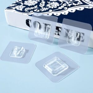 Crochets adhésifs transparents utilisés pour fixer des objets sans perçage