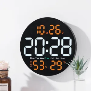 Horloge murale numérique LED avec télécommande pour réglage à distance