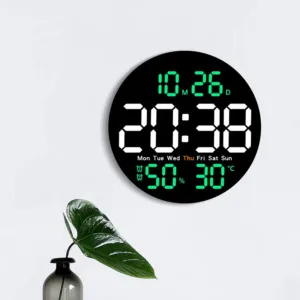 Horloge murale numérique LED avec télécommande pour réglage à distance