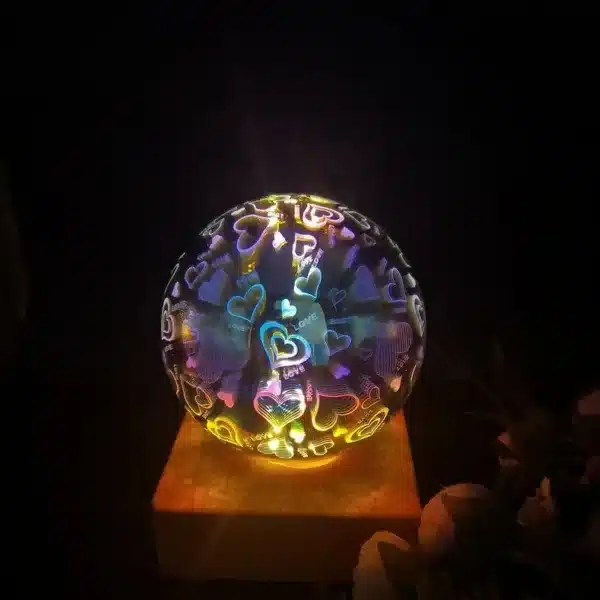 Lampe 3D Cristal LED avec effet lumineux