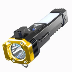 Lampe de secours multifonction USB avec marteau tungstène et lumière LED