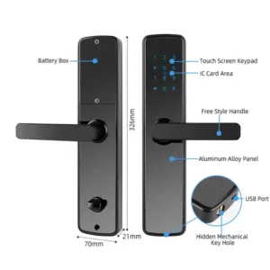 Serrure connectée intelligente avec écran tactile et design moderne