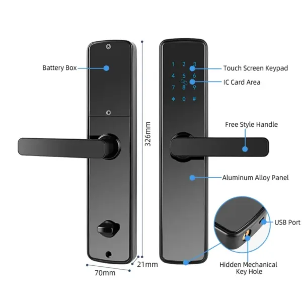 Serrure connectée intelligente avec écran tactile et design moderne
