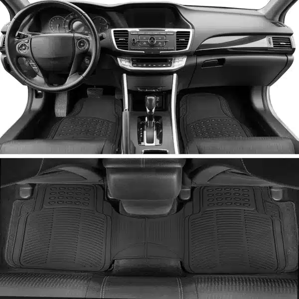 Intérieur de voiture équipé de tapis antidérapants
