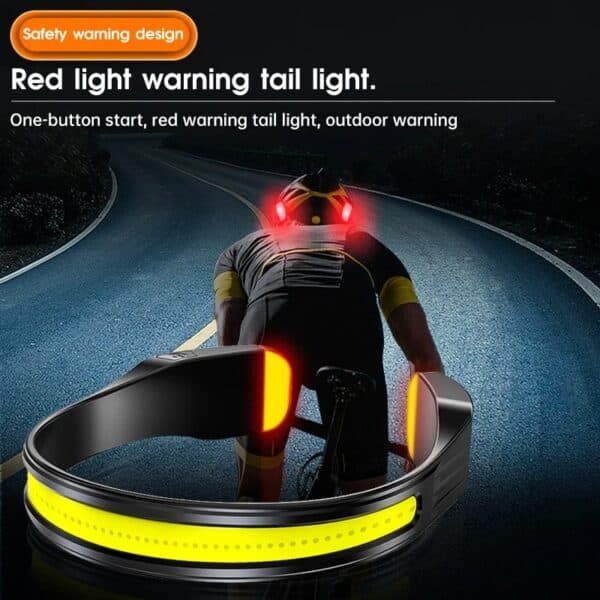 bandeau LED rechargeable sport extérieur avec lumière frontale et feux arrière