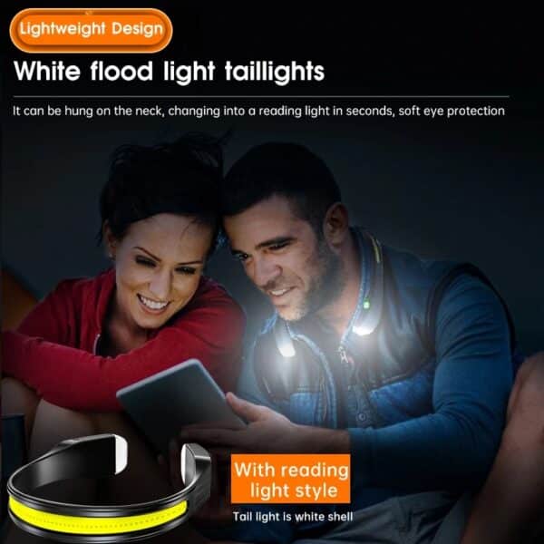 bandeau LED rechargeable sport extérieur avec lumière frontale et feux arrière