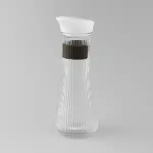 Carafe en verre avec bouchon verseur blanche et bande antidérapante noire – Casablanca Maroc