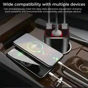 Chargeur allume cigare voiture avec indicateur de tension et ports USB Type-C