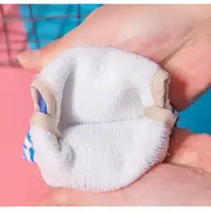 Gant exfoliant de bain doux avec motif zigzag coloré et intérieur en tissu éponge absorbant