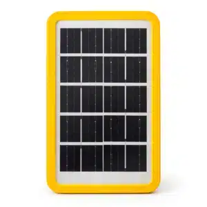 kit éclairage solaire 3 lampes LED avec projecteur jaune et trois spots noirs