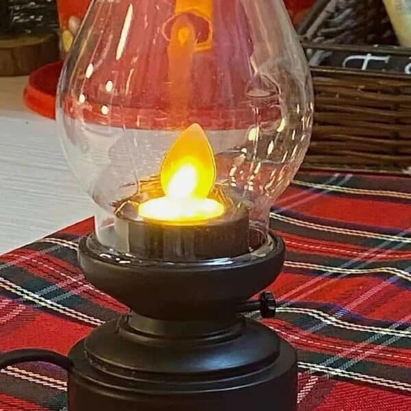 lampe LED vintage flamme effet bougie avec design rétro lanterne