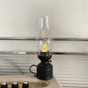 lampe LED vintage flamme effet bougie avec design rétro lanterne