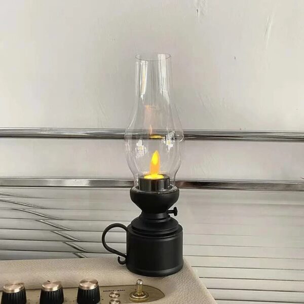 lampe LED vintage flamme effet bougie avec design rétro lanterne
