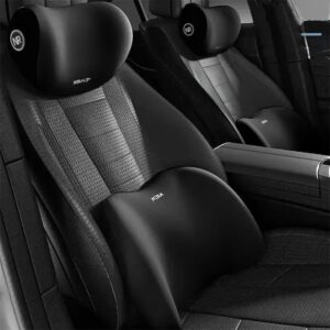 Coussins ergonomiques pour appuie tête et soutien lombaire - Noir