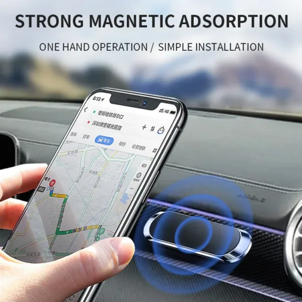 Support magnétique téléphone ultra-compact avec fixation murale et tableau de bord, rotation 360°