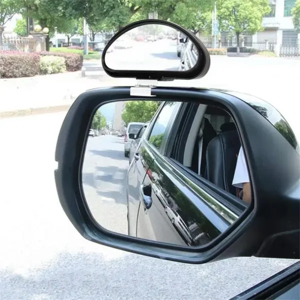 Miroir angle mort universel fixé sur rétroviseur voiture pour meilleure visibilité latérale