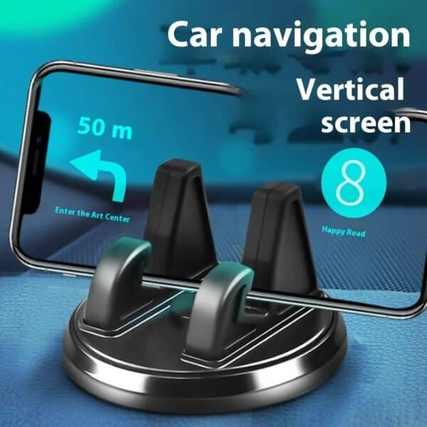 Support téléphone voiture silicone antidérapant pour tableau de bord – position horizontale et verticale