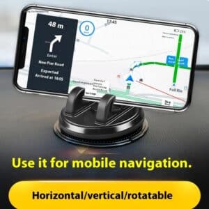 Support téléphone voiture silicone antidérapant pour tableau de bord – position horizontale et verticale