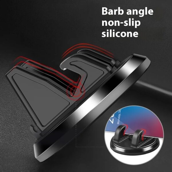Support téléphone voiture silicone antidérapant pour tableau de bord – position horizontale et verticale
