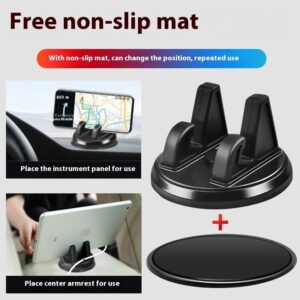 Support téléphone voiture silicone antidérapant pour tableau de bord – position horizontale et verticale