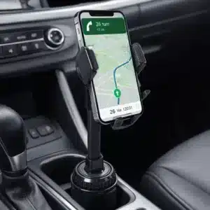 support téléphone voiture porte gobelet noir bras long réglable