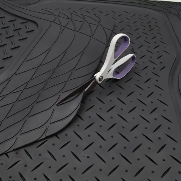 Tapis de coffre voiture universel caoutchouc noir