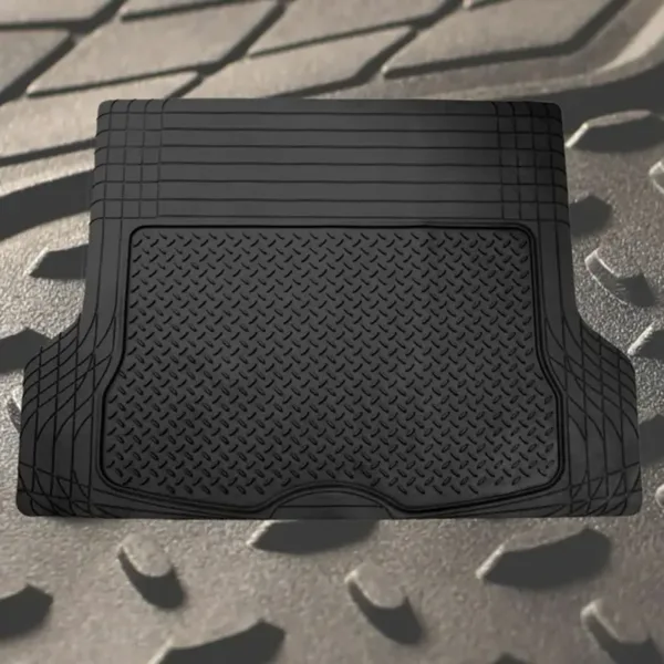 Tapis de coffre voiture universel caoutchouc noir