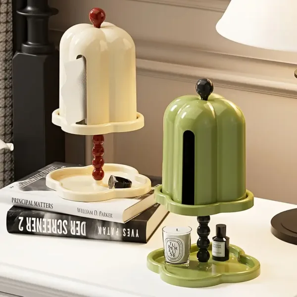 Boîte à mouchoirs vintage décorative en ABS avec socle de rangement