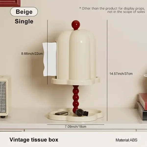 Boîte à mouchoirs vintage décorative en ABS avec socle de rangement