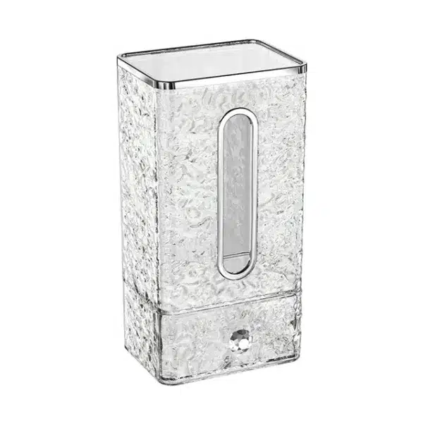 Distributeur mural de mouchoirs luxe avec tiroir effet cristal argenté
