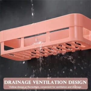 étagère salle de bain murale adhésive avec système de drainage