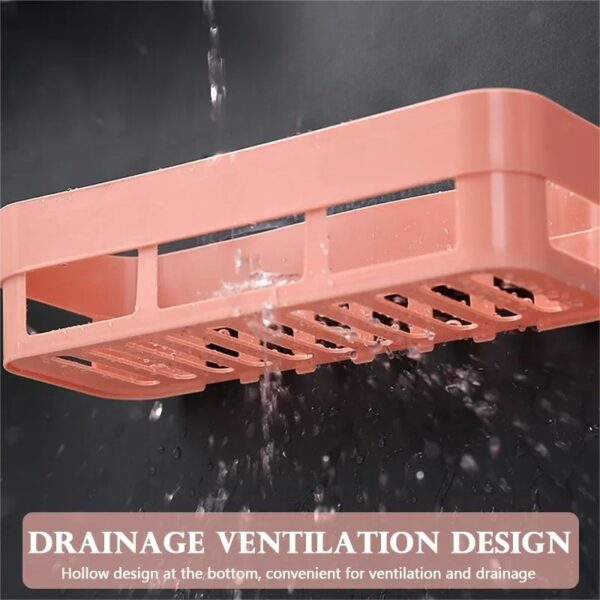 étagère salle de bain murale adhésive avec système de drainage