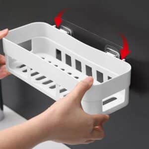 étagère salle de bain murale adhésive avec système de drainage
