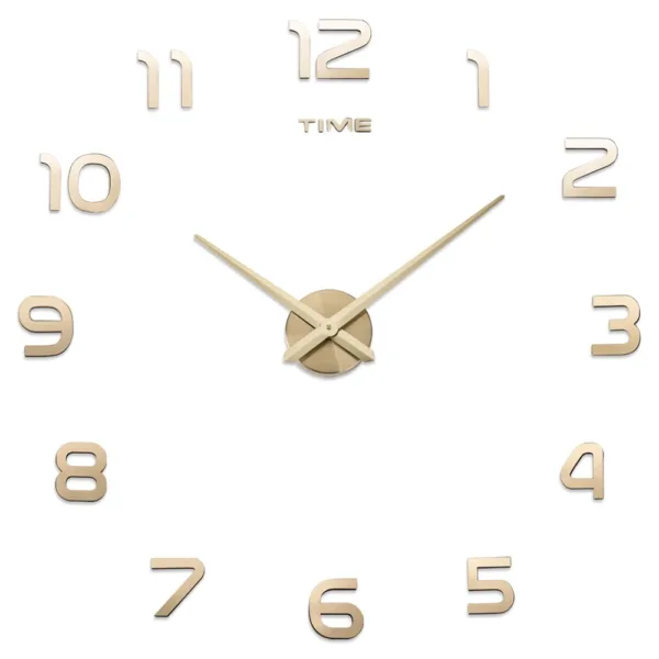 Horloge murale design 3D en acrylique doré et argenté moderne au Maroc