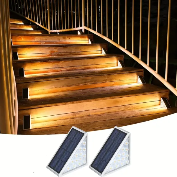 Lampes solaires LED extérieures étanches pour escaliers avec capteur automatique