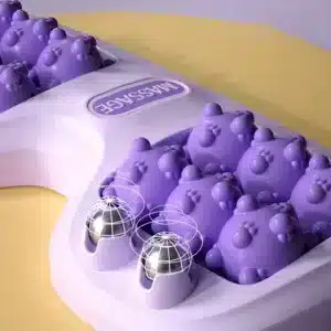 masseur de pieds ergonomique en forme de patte de chat violet