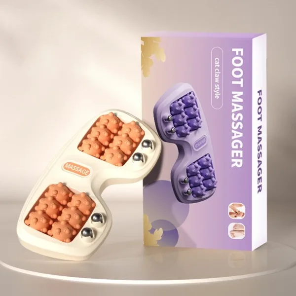 masseur de pieds ergonomique en forme de patte de chat violet