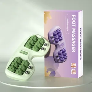 masseur de pieds ergonomique en forme de patte de chat violet
