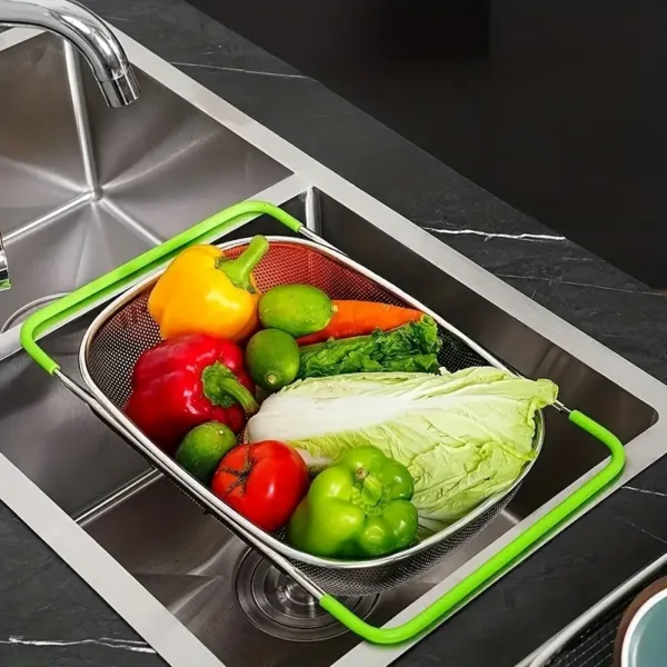 passoire inox évier extensible pour légumes et fruits