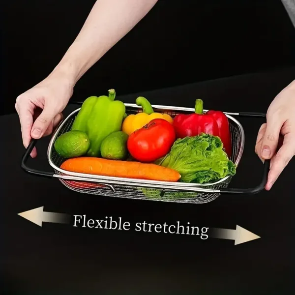 passoire inox évier extensible pour légumes et fruits