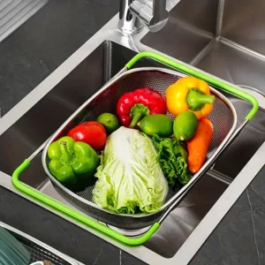 passoire inox évier extensible pour légumes et fruits