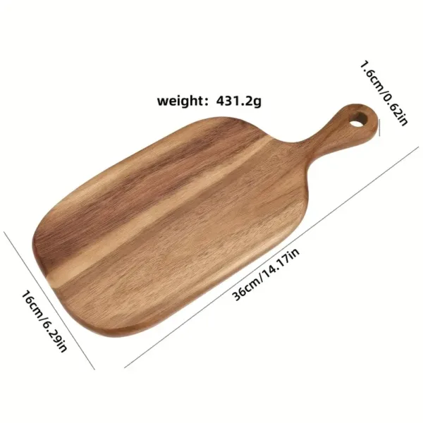 Planche à découper en bois avec poignée pour cuisine ou présentation