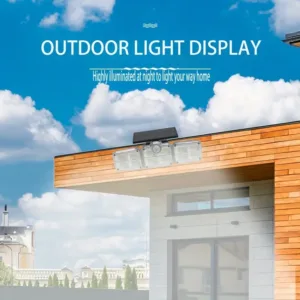 Projecteur solaire LED extérieur 3 têtes avec télécommande et détecteur de mouvement