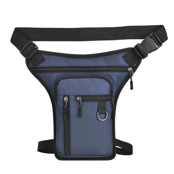 Sac banane cuisse homme multi-poches imperméable avec fixation jambe et ceinture