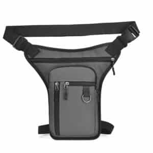 Sac banane cuisse homme multi-poches imperméable avec fixation jambe et ceinture