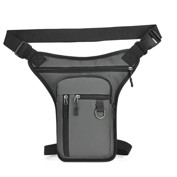 Sac banane cuisse homme multi-poches imperméable avec fixation jambe et ceinture