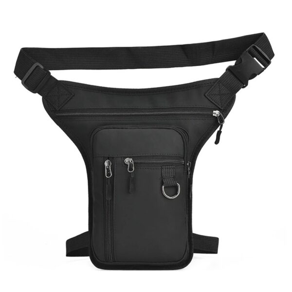 Sac banane cuisse homme multi-poches imperméable avec fixation jambe et ceinture
